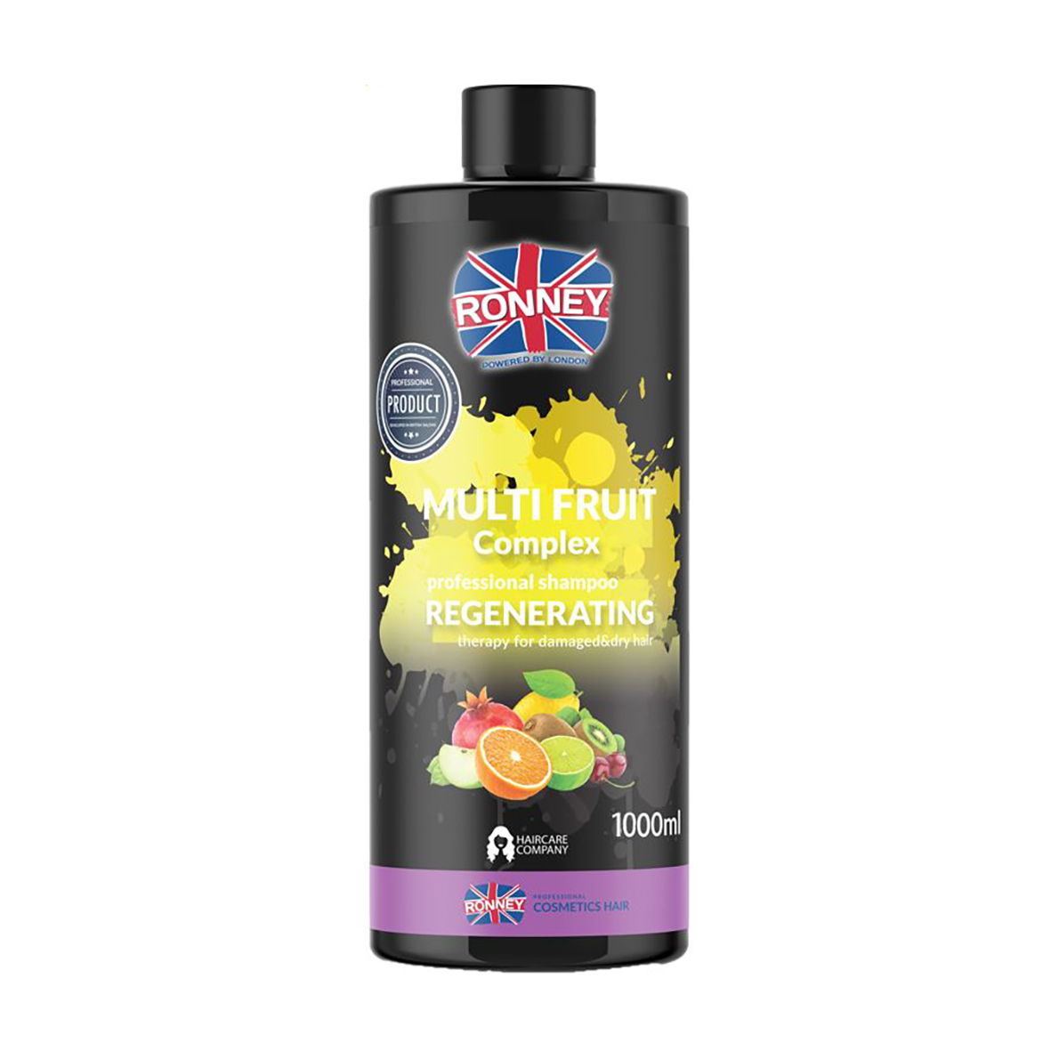 Відновлювальний шампунь Ronney Multi Fruit Complex Regenerating Shampoo для пошкодженого та сухого волосся, мультифруктовий, 1 л